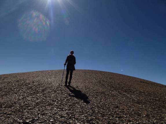 No cume de montanha, a mais de 5.300 metros, na região do Chacaltaya, na Bolívia